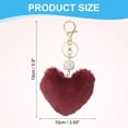 thumbnail image 2 of Uxcell Faux Fur Pom Pom Keychain Artificial Cute Puff Ball Keychain Heart Fluffy Charm Plush Pendant Red, 2 of 6