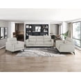 thumbnail image 2 of Tan Microfiber Sofa in Living Room featuring Black Metal Legs and Comfort Cushions, 2 of 8