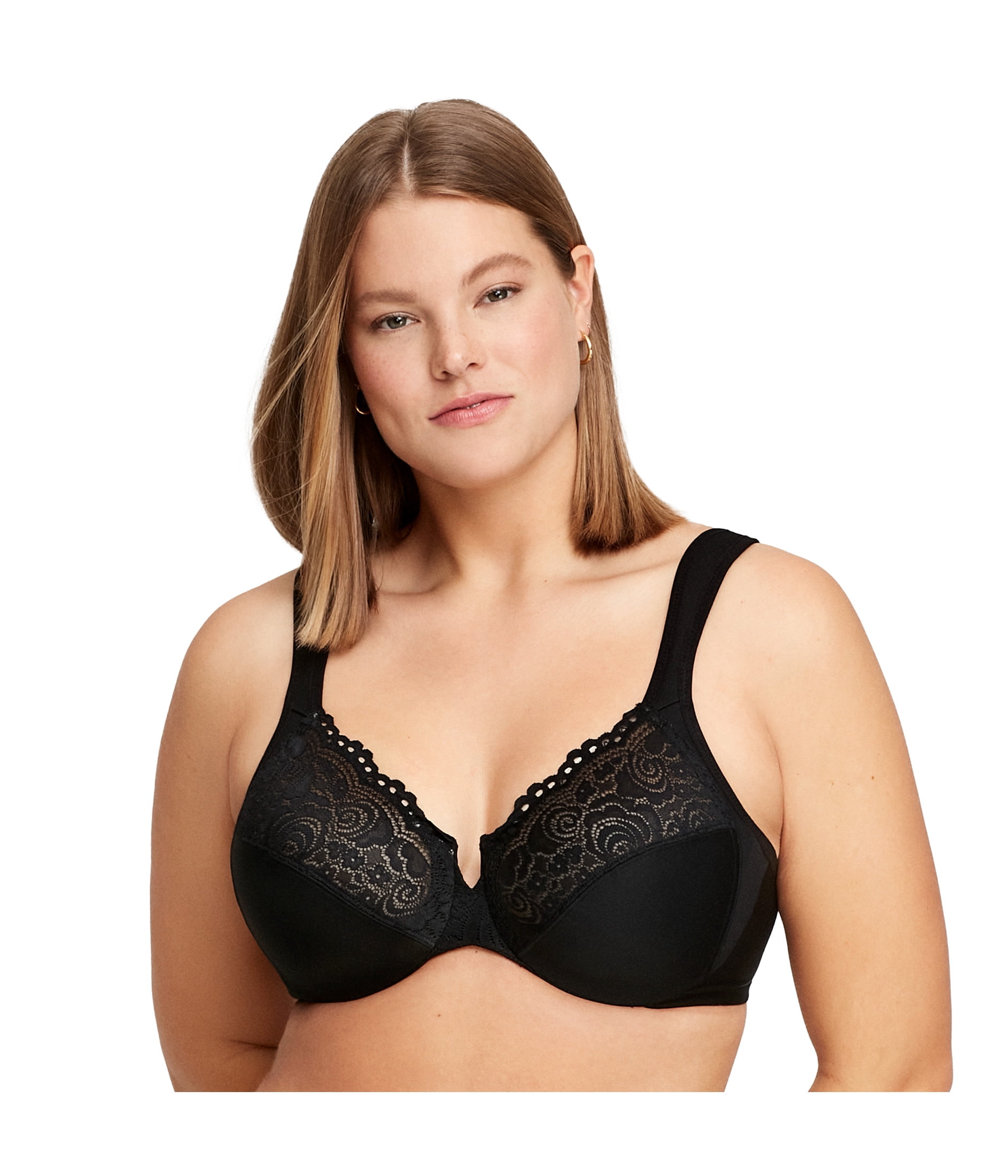 Glamorise Low Cut WonderWire Lace Underwire Bra 1240 (Women's & Women's Plus)