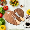 thumbnail image 4 of Heart Shaped Wood Cutting Board Set - 9.45*7.1" Cutting Boards for Kitchen, Cutting Boards with Knife & Fork, Decorative Board, Ideal for Home & Romantic Dining Gifts, 4 of 9