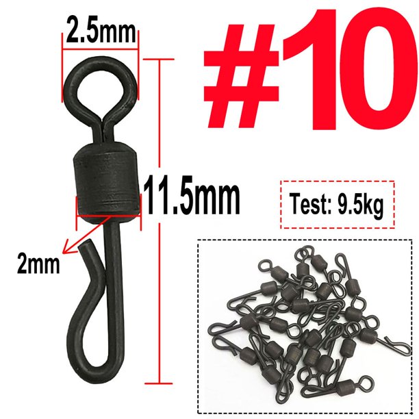 25 / 50 / 100 Uds conector giratorio de pesca en forma de Q broche giratorio de cambio rápido para accesorios de aparejos de Terminal de pesca de carpa Tan Jianjun unisex