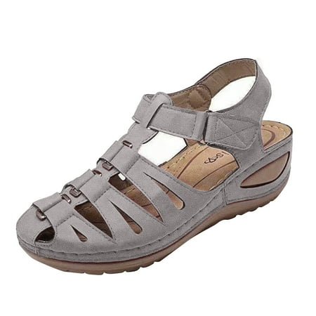 

Summer Women Ankle Strap Casual Outdoor Hollow Wedge Shoes Sandals