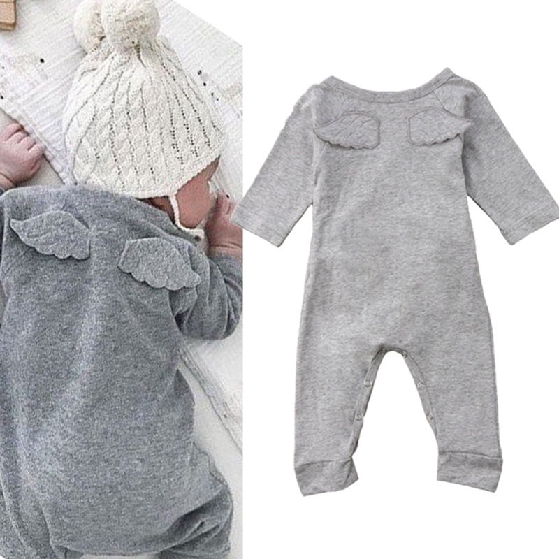 Newborn Baby Boy Girls Organic Cotton Outfits Zip Up Long Sleeve Footless Pajamas Solid Jumpsuit Onesie Sleeper 0-24M