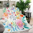 thumbnail image 3 of Beautiful Boho Floral Throw Blanket Sherpa Flannel Cozy Blanket with Motivational Message - Soft, Comfy, Warm, Durable for Couch, Bed, Chair, 3 of 6