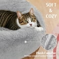 thumbnail image 3 of Round Cat Bed, Fluffy Soft Cozy Cat Bed Kennel Nest with Non-Slip Bottom, 23" L x 23" W x 8" H, 3 of 7