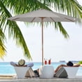 thumbnail image 2 of Outsunny 10' x 8' Round Wooden Patio Umbrella with Bamboo Rib for Outdoor, 2 of 10