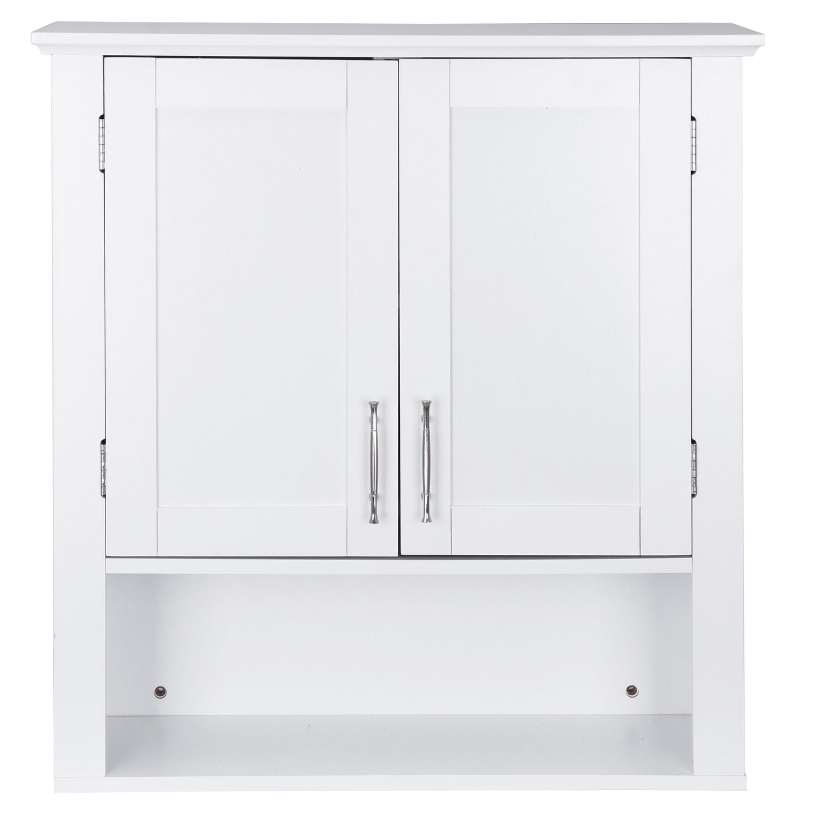 ZENSTYLE White Wooden Bathroom Kitchen Wall Cabinet Storage Cupboard 3 Organizer Shelves Save Space