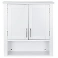 thumbnail image 2 of ZENSTYLE White Wooden Bathroom Kitchen Wall Cabinet Storage Cupboard 3 Organizer Shelves Save Space, 2 of 10