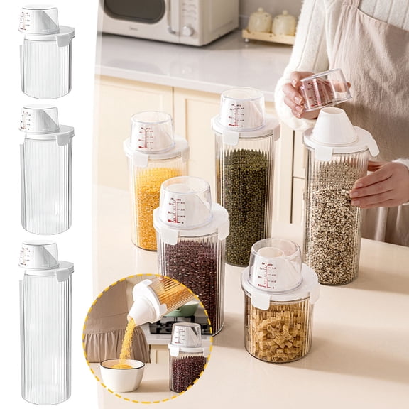 Airtight Rice Storage Container Food Grade Kitchen Cereal Flour Bin Insect Proof Large Capacity Grain Dispenser for Pantry