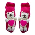 thumbnail image 3 of Calcetines de animales, casuales, cómodos, divertidos, gruesos y peludos para mujer, calcetines de tubo medio Oso Rosa Rojo, 3 of 6