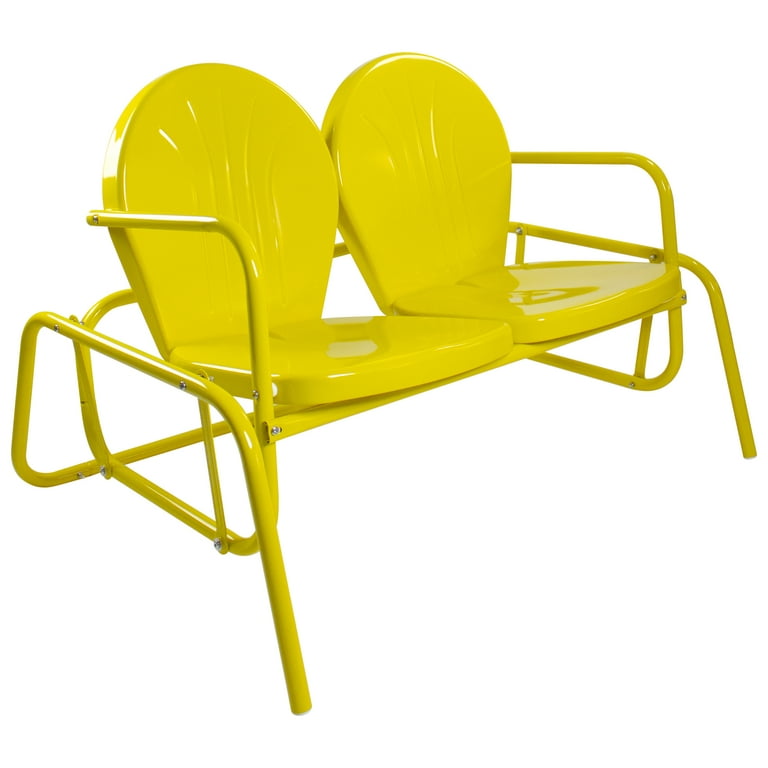 Northlight 2 Person Outdoor Retro Metal Tulip Double Glider Patio