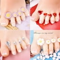 thumbnail image 4 of 8 Pcs Comfortable Pearl Diamond Waterdrop Flower Pedicure Tool Toe Silicone Separator 03, 4 of 6