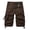 Coffee, variant on WREESH Men's Cargo Shorts Casual Fashion Solid Shorts with Multi-Pocket Button Zipper Elastic Waist Shoort Shorts Outdoor Workout Shorts Black