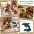 thumbnail image 2 of DIY Beaded Kit Parrot Hummingbird Sea Turtle Dolphin Theme Cute 3D Bead Craft Set with Colorful Beads Instructions Handmade Jewelry Art for Adult Teen Creative Gift, 2 of 6