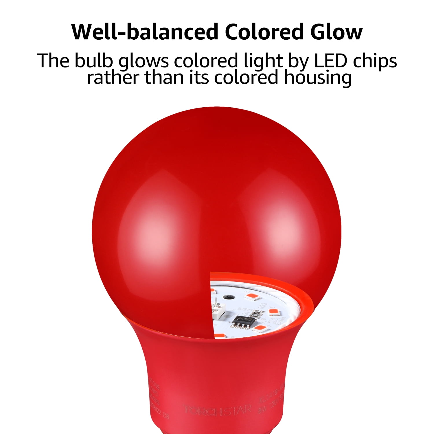 Colored Light Bulbs, Red Light Bulb, LED A19 E26 Base Night Lights