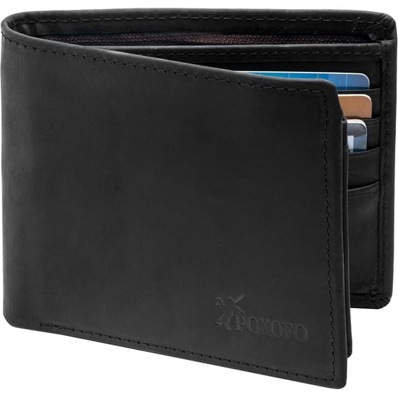 Blocking  Bifold Wallet for Men with Zipper and 2 ID