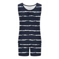 thumbnail image 4 of cfhntfmh 2 Piece Lounge Set for Women Stripe Sleeveless Tee Shirts with Shorts Casual Summer Loungewear Shorts Sets, 4 of 5