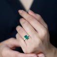 thumbnail image 3 of Emerald Cut Lab Grown Emerald Solitaire Engagement Ring with Diamond (1.6 Carat, AAAA Grade), 925 Sterling Silver, US 4.00, 3 of 5