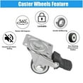 thumbnail image 3 of Small Furniture Casters, 360 Degree Rotating Locking Design 1in Diameter Steel Rubber Caster Wheels Set 4Pcs With 16 Screws For Home, 3 of 8