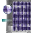 thumbnail image 3 of Waterproof Shower Curtain, Purple Checkered Polyester Fabric Bathroom Curtains with 12 Hooks, 36" W x 72" H, Vintage Watercolor Purple Plaid Quick-Drying Bathtub Curtain, 3 of 6