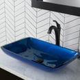 thumbnail image 2 of KRAUS 22-inch Rectangular Blue Glass Bathroom Vessel Sink and Arlo Faucet Combo Set with Pop-Up Drain, Oil Rubbed Bronze Finish, 2 of 9