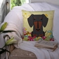 thumbnail image 3 of Caroline's Treasures BB6132PW1414 Easter Eggs Dachshund Black Tan Fabric Decorative Pillow , 14Hx14W, multicolor, 3 of 4