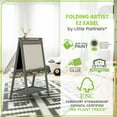 thumbnail image 5 of Little Partners Folding EZ Easel Two Sided A-Frame Paint Easel, Chalk Board and Magnetic Dry Erase Board with Paper Roll and Eraser - Folding Art Station Educational Tool for Toddlers - Earl Grey, 5 of 11
