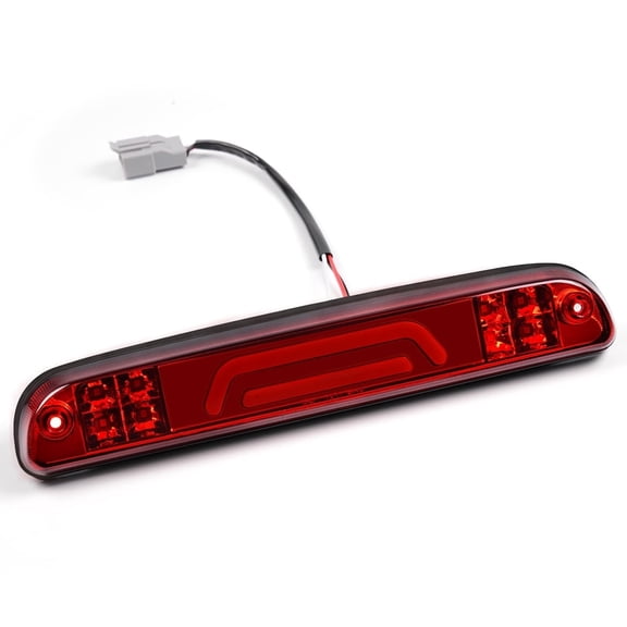 PIT66 LED 3rd Brake Light Fit for 1993-2011 Ford Ranger/1999-2016 Ford F250 F350 F450 F550 SD/1995-2003 Mazda Tail Lamps Red Lens Chrome Housing