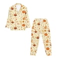 thumbnail image 4 of DISNIMO Rooster Pumpkin Printed Women's Pajamas Set Casual Button Down Nightwear Pj Sets Halloween Loungewear Long Sleeve Sleepwear with Long Pants, (Available in Plus Size), 4 of 6