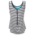 thumbnail image 2 of FashionOutfit Women's Color Contrast Sailor Striped Zipper Detail Pocket Tank Tops, 2 of 3