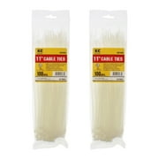 KC Cable Ties Nylon Natural 11 inch 50 lb Tensile Strength 100 Pieces, 2-Pack