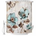 thumbnail image 2 of Retro Mallow Flowers Waterproof Fabric Shower Curtain,Spring Floral Butterfly Elegant Waterproof Fabric Shower Curtain for Bathroom Curtains Bathtubs Shower Curtains with 12 Hooks Standard 66x72, 2 of 8