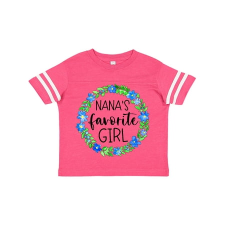

Inktastic Nana s Favorite Girl Blue Flower Wreath Gift Toddler Toddler Girl T-Shirt