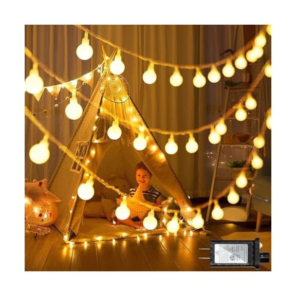 CJB120 LED String Lights 40ft, 8 Lighting Modes Plug in Fairy String Lights for Bedroom Classroom Patio Garden Wedding Party Christmas Tree Outdoor Indoor Decorations Warm White