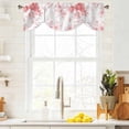 thumbnail image 3 of Pink Floral Art Tie Up Valance Curtains for Windows, Kitchen Curtains Window Treatments, Watercolor Botanical Spring Flowers Short Window Shades Valances for Bedroom Bathroom Cafe 42"x18", 3 of 8