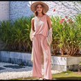 thumbnail image 4 of Pijama de Verano Sin Mangas para Mujer, de Punto Acanalado, Suave, Color Rosa Raíz de , Talla L, 4 of 9