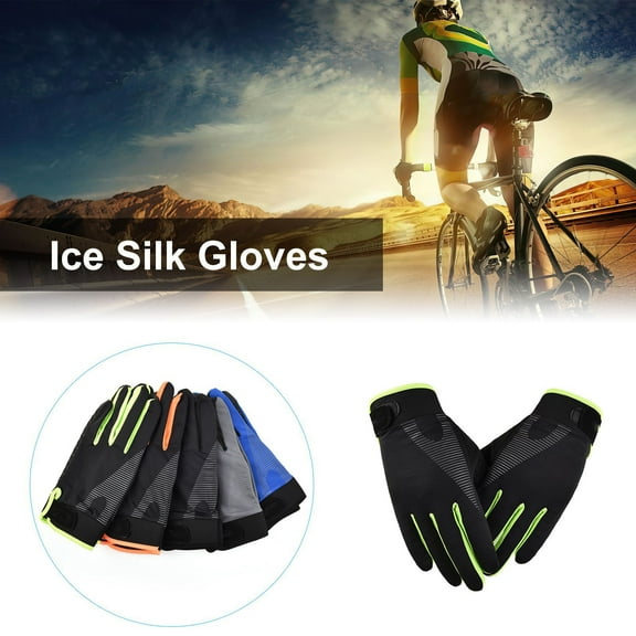 harmtty 1 Pair Ice Silk Gloves Full Finger Breathable Unisex Outdoor Sports Touch Screen Climbing Fitness Bicycling Gloves for Weight Lifting Exercise,Rose Orange