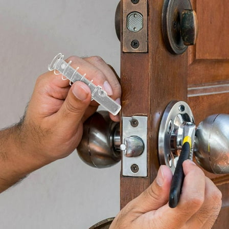 Masteelf  2 Pcs Door Lock Spindle Knob with Spring Handle Locking Silver