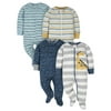 Gerber Baby Boy Sleep 'N Play Footed Pajamas, 4-Pack