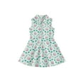 thumbnail image 1 of Argulvti Robe d'Été Trapèze pour Petites Filles Sans Manches à Col Rabattu à Fermeture Éclair Robe de Golf à Imprimé, 1 of 9