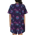 thumbnail image 6 of Susaid Purple Dreamcatcher1 Print Women's Pajama Set, Button-Up Sleepwear with Elastic Waist Shorts, Perfect for Lounging, Yoga, Beach, and Casual Wear-XX-Large, 6 of 7