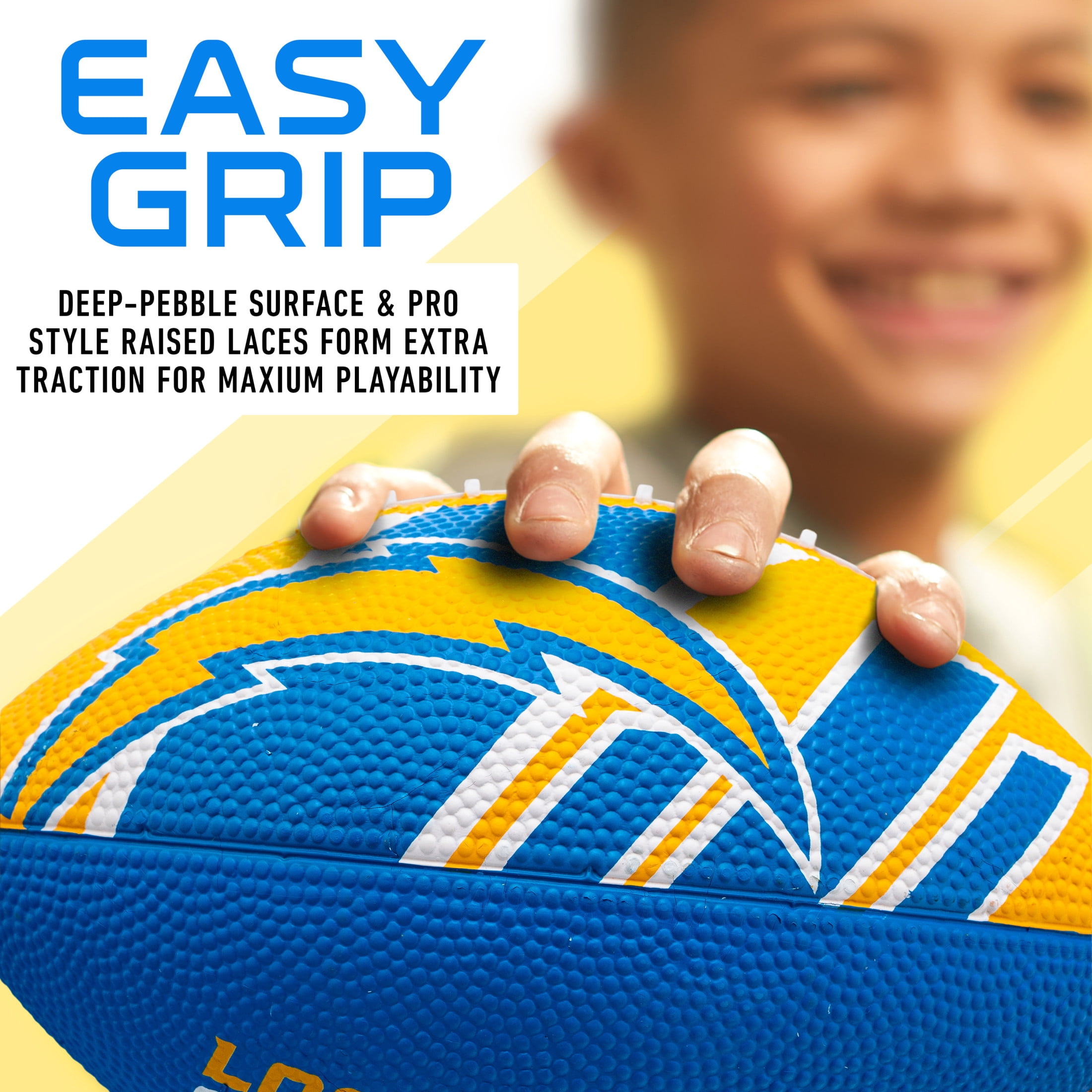 Franklin Sports NFL Los Angeles Chargers Football - Youth Football -  Mini 8.5" Rubber Football - Perfect for Kids - Team Logos and Colors!