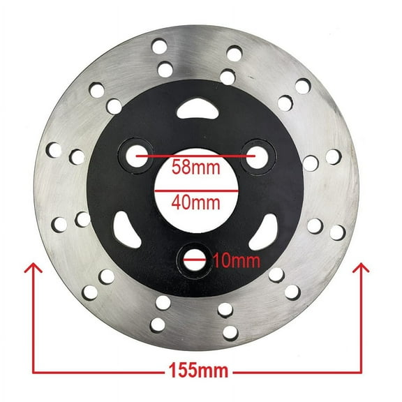 Disc Brake Rotor 3-Bolt 155mm 6" GY6 Gas Scooter 50cc TaoTao Jonway Peace Vento