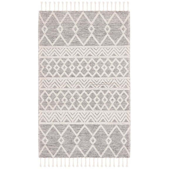 SAFAVIEH Natura Velasco Southwestern Wool Area Rug, Ivory/Black, 8' x 10'