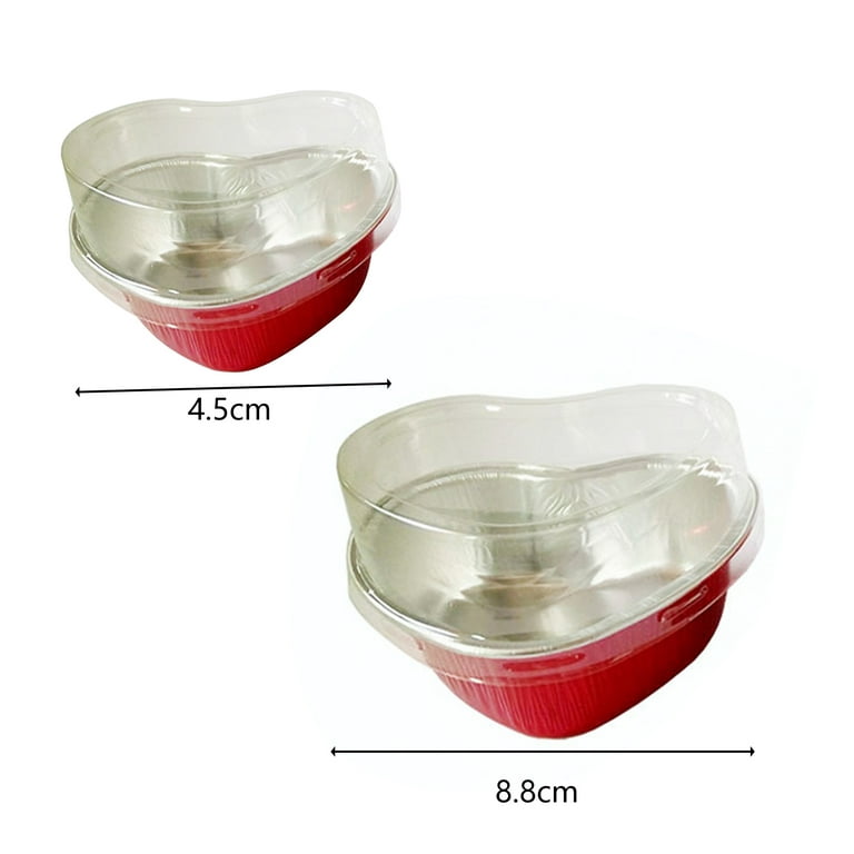 Mini Aluminum Foil Cupcake Baking Cups with Lids (40pcs, 5oz) Round Cupcake  Foil Liners Tart Pie Tin Pan Holder - Disposable Mini Cake Containers Flan