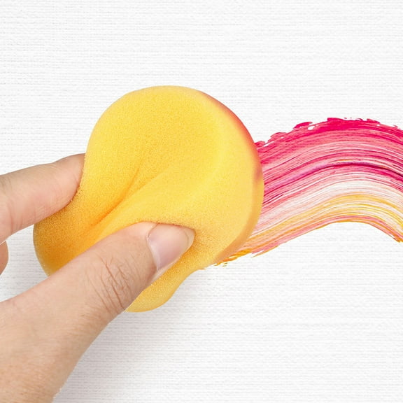 LEORX 24Pcs Yellow Round Sponge Facial Cleansing Pads Soft Multi Function Face Cleaning Sponges