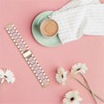 thumbnail image 3 of Compatible For Pebble Time Round/Pebble 2 Smart Watch Replacement Strap Stylish Stainless Steel + Resin Wrist Band MultiColor, 3 of 5
