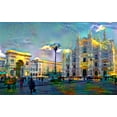thumbnail image 2 of Gavidia, Pedro 18x13 Gold Ornate Wood Framed with Double Matting Museum Art Print Titled - Milan Italy Piazza del Duomo, 2 of 4