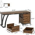 thumbnail image 2 of Tribesigns 59 Inch Computer Desk with 3 Drawers, Brown Industrial PC Desk with File Storage, 2 of 5