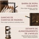 thumbnail image 3 of Espejo Cuerpo Completo de Pie con Perchero Ganchos y 3 Estantes Giratorio Multifuncional, Espejo Organizador Almacenamiento Moderno para Ropa, Sombreros, Bolsas, Mueble para Recamara Sala Baño, 3 of 8